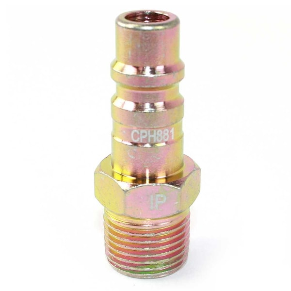 Interstate Pneumatics 1/2 Inch Industrial Steel Coupler Plug x 1/2 Inch Male NPT, PK 6 CPH881-D6 - main